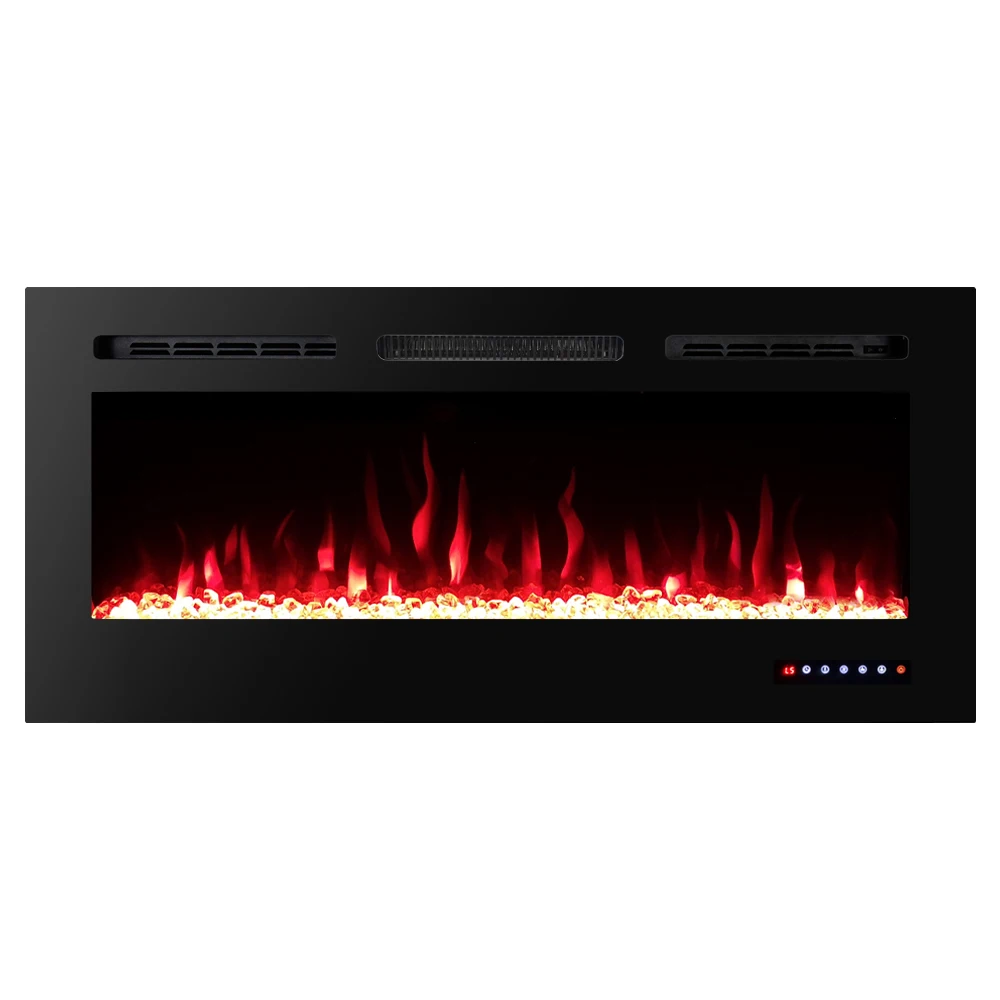 36' 40' 50' thin frame decor flame wall mounted recessed insert electric fireplace