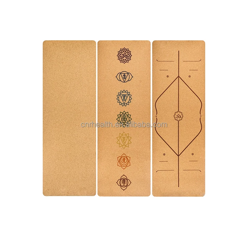 Собственная этикетка экологически чистый Пользовательский логотип Противоскользящий купить натуральный пробковый ТПЭ дизайн коврик для йоги фитнес без запаха estera de yogaH