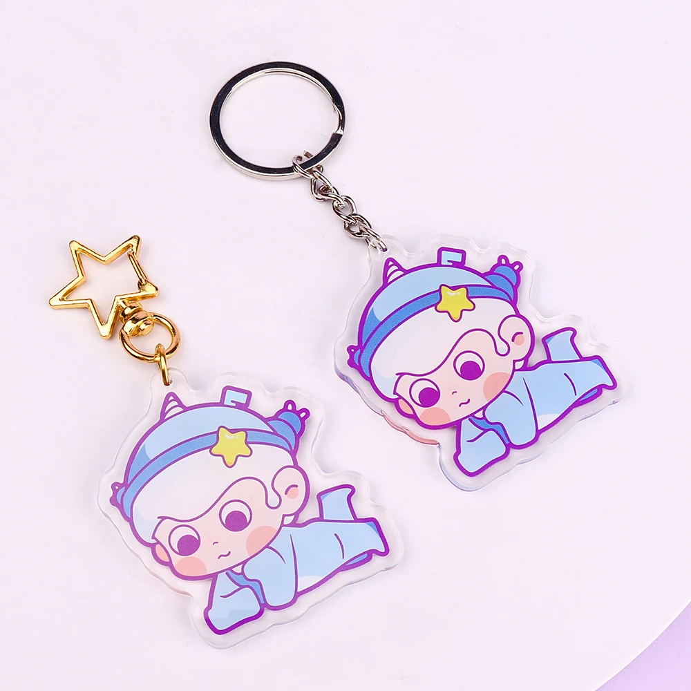 Holographic Keychain Anime Acrylic Key chain Custom Key ring Acrylic Charms Custom Acrylic Keychain Clear