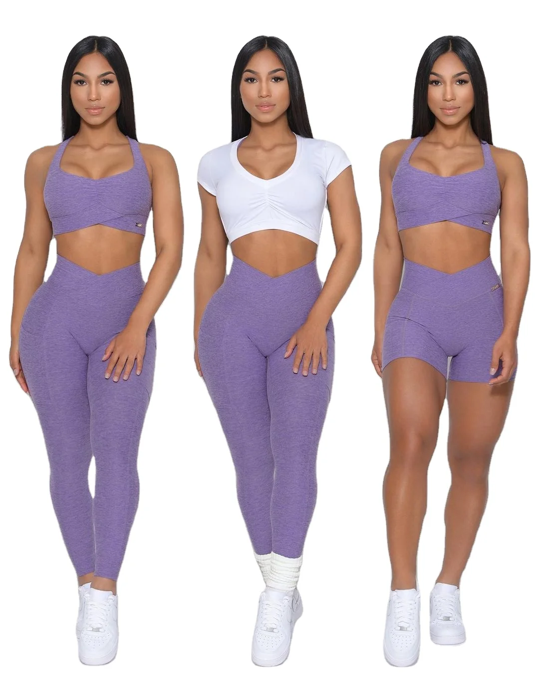 Wholesale Logo Custom 2 Piece wear Sets Sport Clothes Running Women Yoga Clothing High Waisted Workout Leggings Yoga Set
