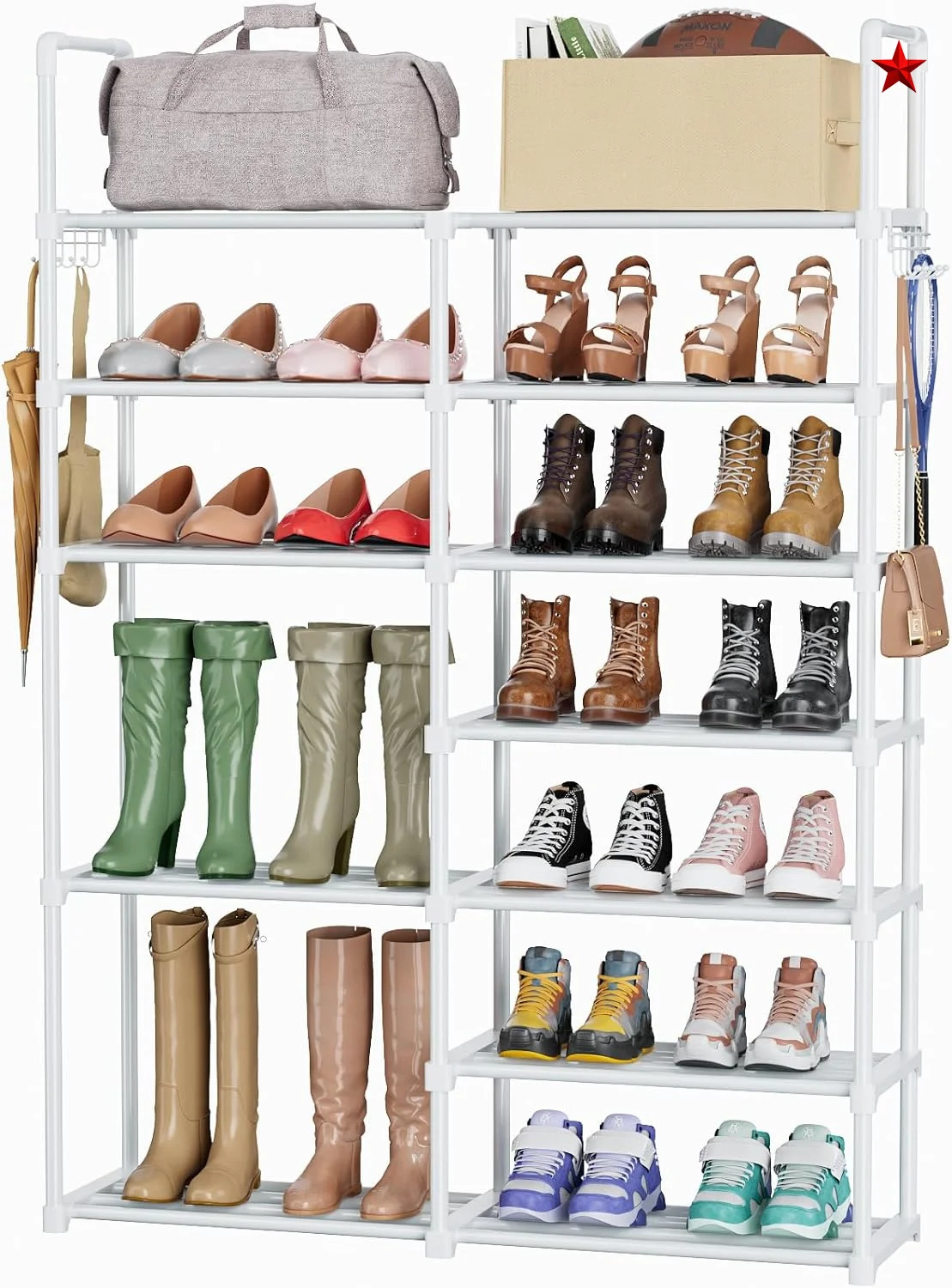 10 Tiers Shoe Rack Shoe Storage Organizer Cabinet Tower With Non-woven Fabric Cover