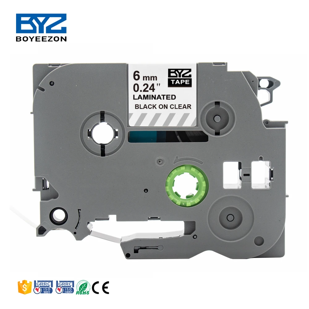 Tape Cartridges Black on Clear Printing Ribbon 6mm Plastic Bag Label Tape Brother Label Printer Electronic Typewriter Machine