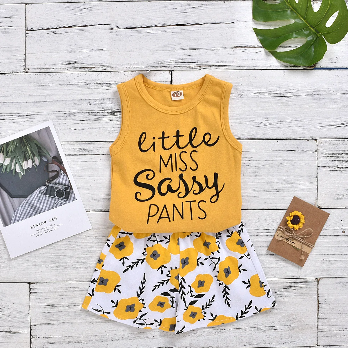 0-24 Months Little Miss Sassy Pants Baby Girl 2 Pieces Clothing Set Fashion Cute Children Outfit Tank Top Summer Pants Toddler