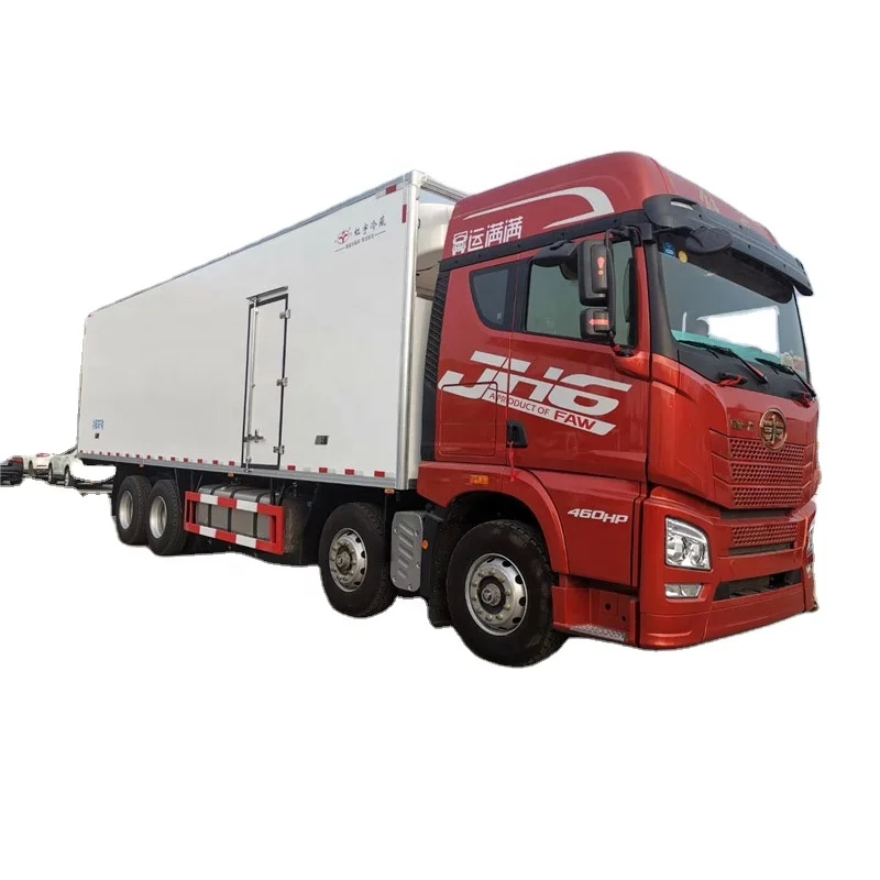 8x4 FAW heavy 9.6m refrigerated truck cold room van truck for sales Euro 3/Euro 4/Euro 5