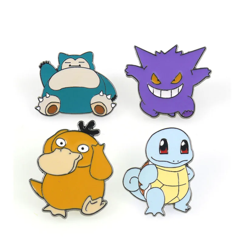 Hot-selling production custom kawaii metal hard soft enamel pin badges cartoon cute Eevee pokemon enamel pin