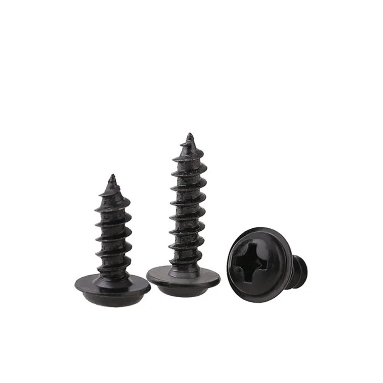 Черная цинковая сталь 8 авангардный крестообразный шайба головка Самонарезающий винт сковорода резьба формовочные винты для пластика