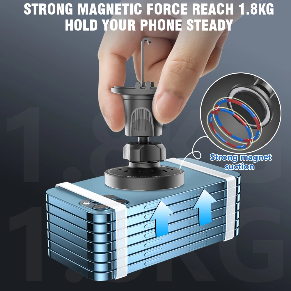 15W Fast Charging Car Air Vent Phone Holder Strong Magnetic Wireless Charger For iPhone 12 / 13 /14 series Magsafe