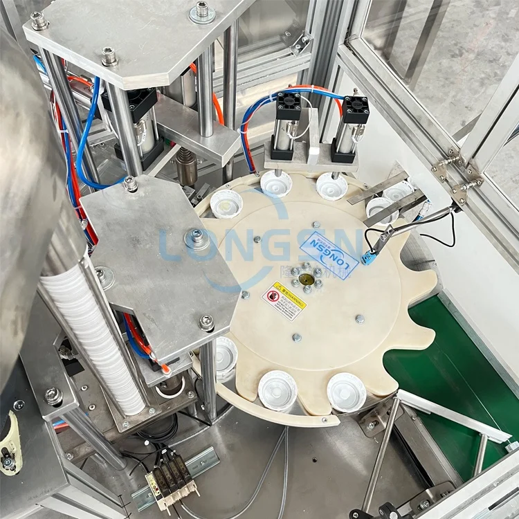 Customize fully automatic plastic jerrycan cover assembly plastic parts assemble foam seal ring inserting cap machine