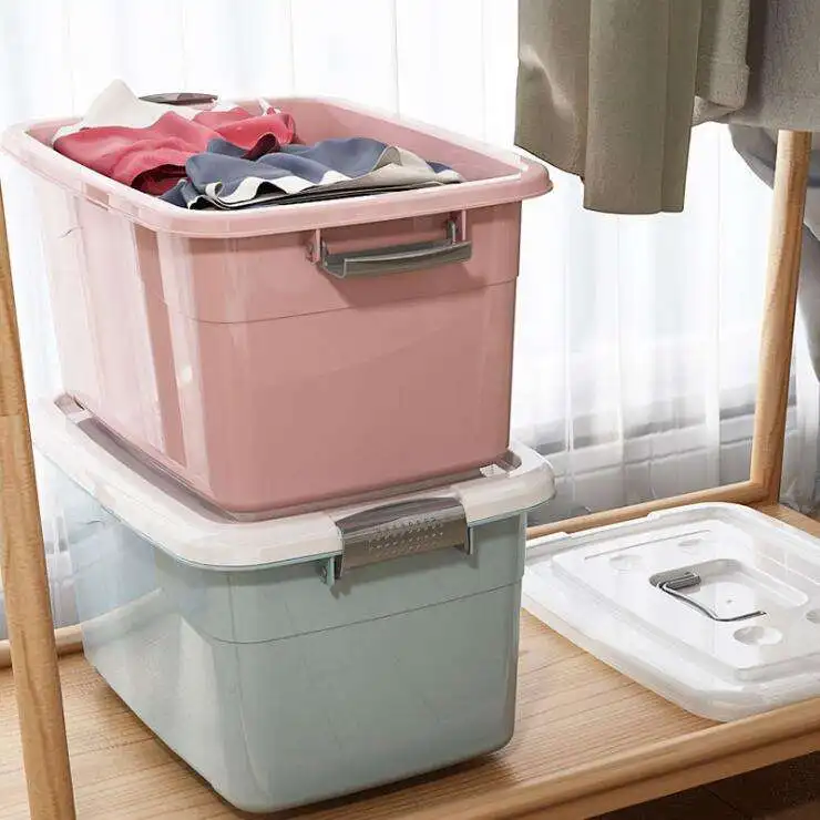 Low-priced food storage containers plastic containers colorful square plastic set clothes storage containers