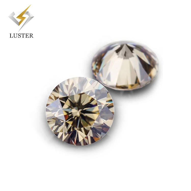 Champagne Light Yellow Moissanite 1.25~25mm Round Brilliant Cut Light Yellow Round Yellow Moissanite
