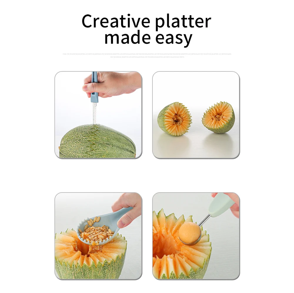 Hot Selling Product Stainless Steel Fruits And Vegetables Cutting Tools Pumpkin,Papaya, cantaloupe, watermelon