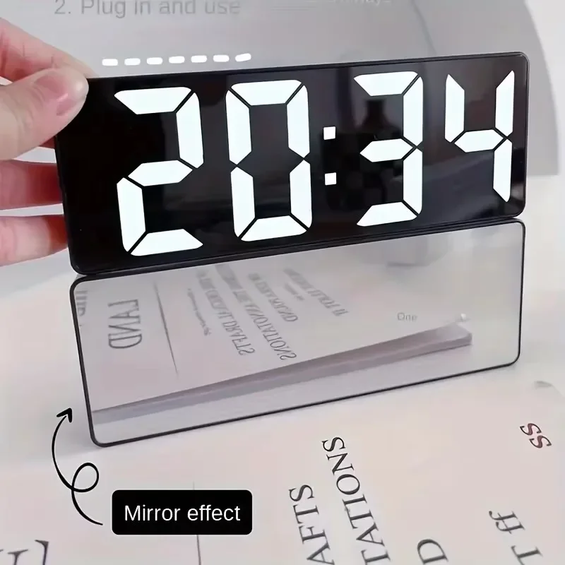 Digital Alarm Clock LED Alarm Clock Electronic Digital Clock Voice Control Dual Silent 12/24H Dual Alarm Temperature Silent Home