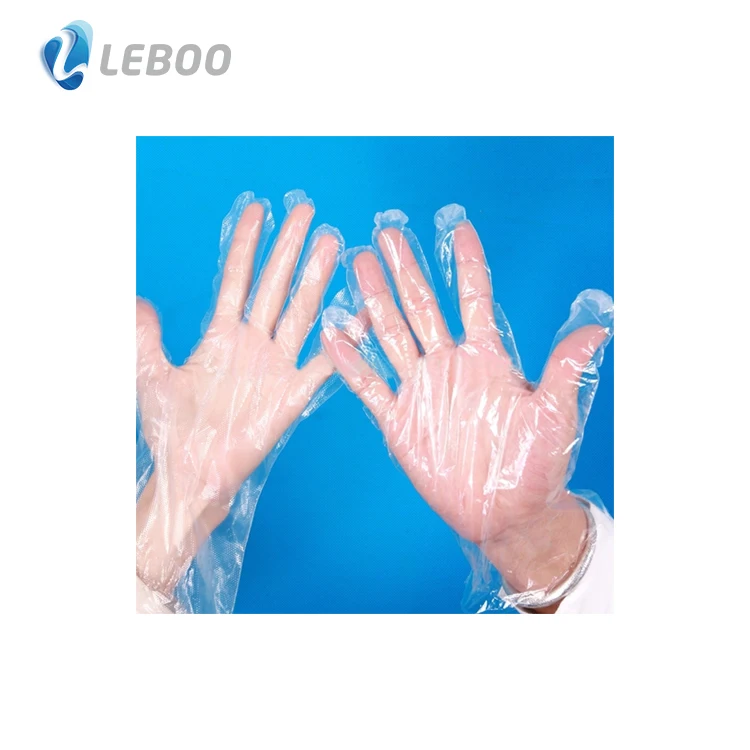 Одноразовые пищевые контактные перчатки LDPE размера L прозрачные