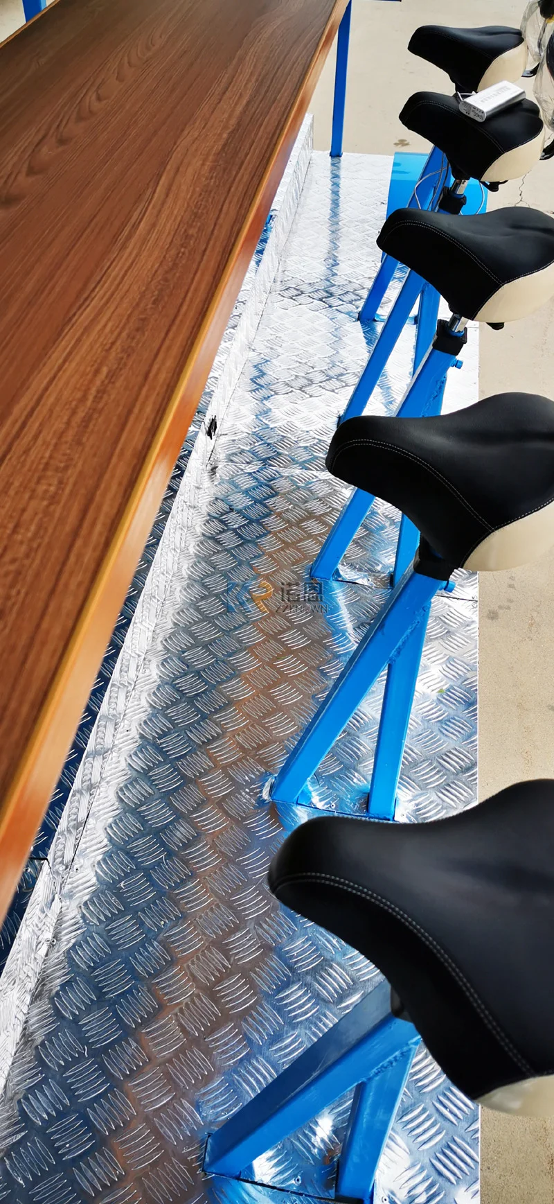 Best Blue Wood Beer Cart Pedal Pub Bike With Dispenser Bar Cycle Electric