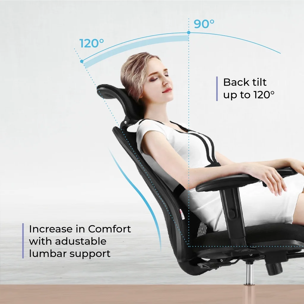 SIHOO M18 Modern Ergonomic Chaise Bureau Integrated S -shape backest Ergonomic Office Mesh Chair