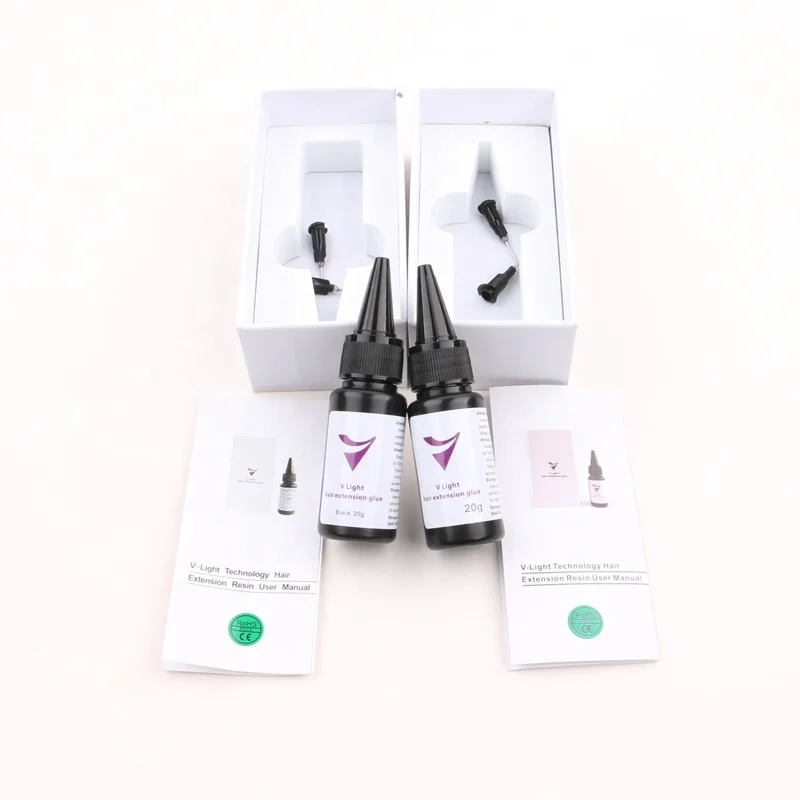 New Hot Selling V Light Hair Glue Black clear Color UV Glue for Hair Extensions Apply Professional for V Light Hair Extensions