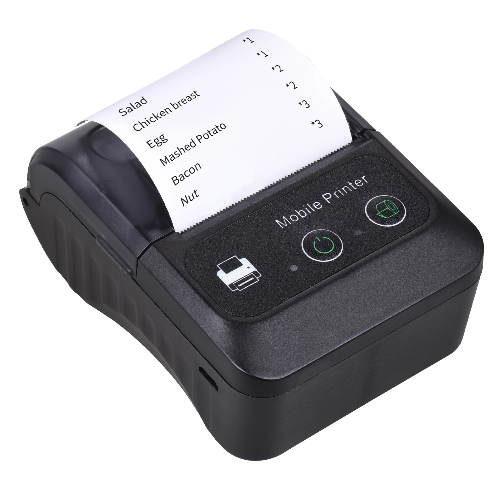 OWNFOLK Portable Barcode Mini Printer with BT USB Ports Support Android IOS Shipping Label Printer
