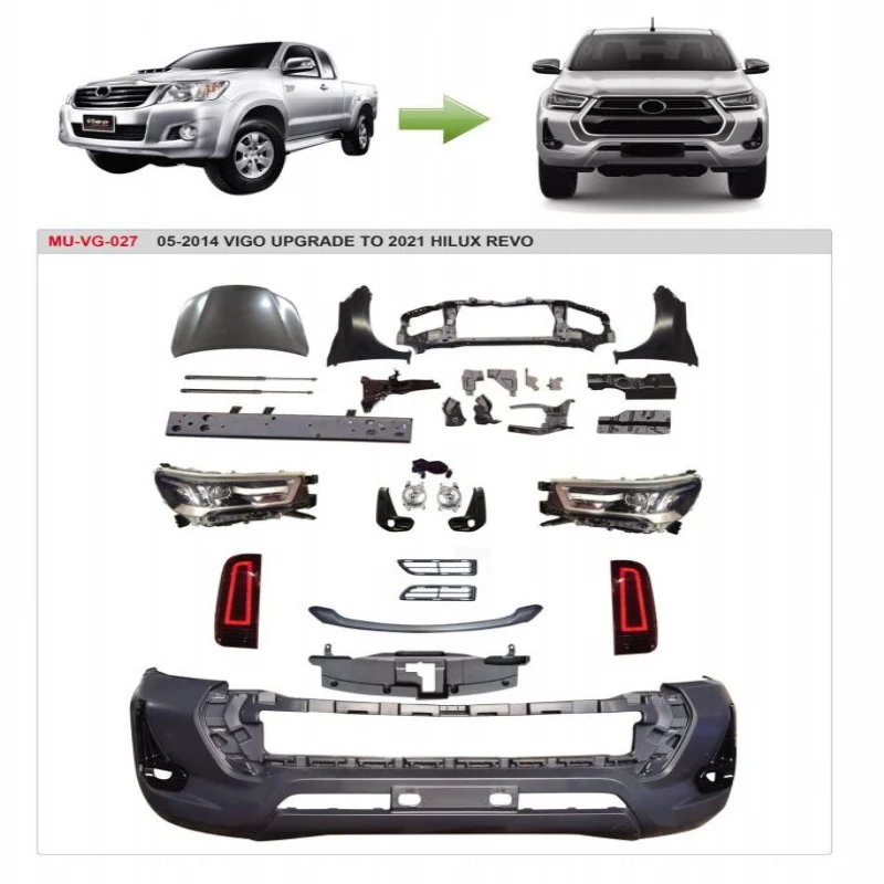 MUSUHA For Toyota 2005-2014 Hilux Vigo Upgrade To 2021 Hilux Revo Body Kits Upgrade parts