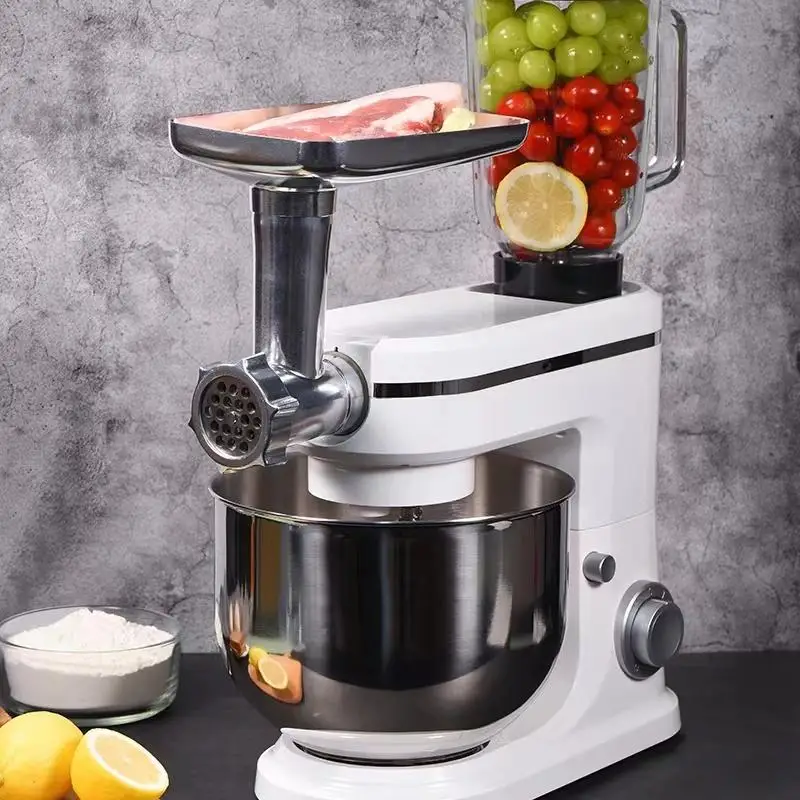 3 in 1 Commercial Kitchen Electric Appliance Steel-Housed Machine for Juicing Cream Egg Beating Bread Kneading Dough Flour
