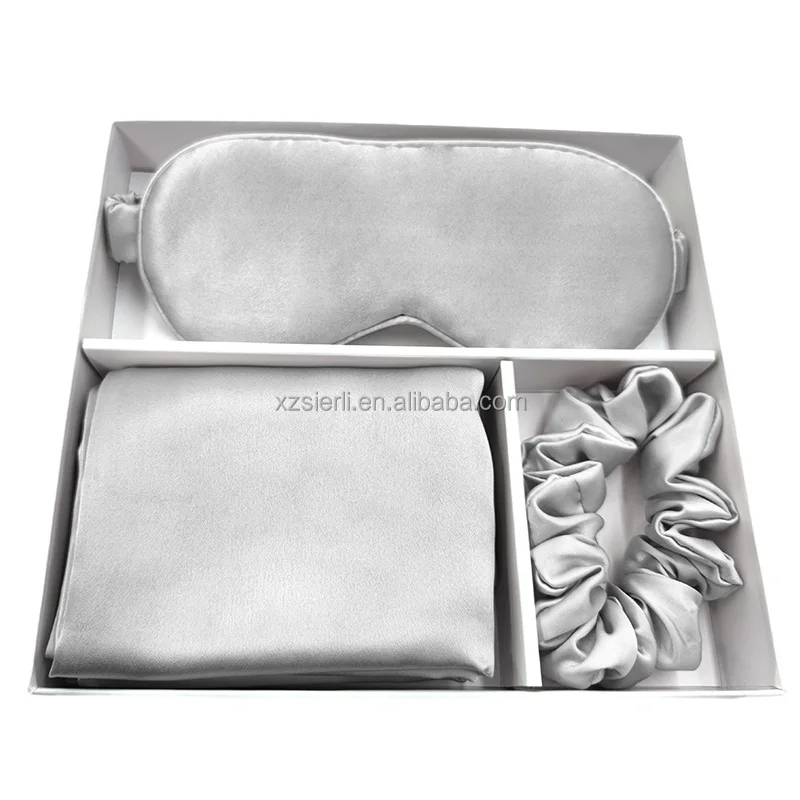 Набор из маски и наволочки для сна из шелка тутового шелкопряда 100% наволочка тутового шелкопряда Подарочная коробка набор из шелка для путешествий