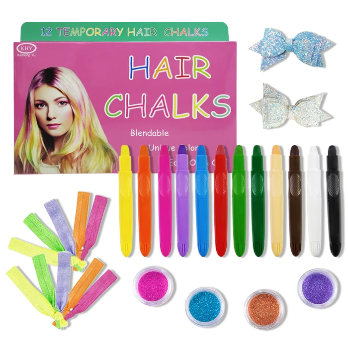 12/24 Colors Christmas Birthday Party Gift Harmless Hair Chalk Dye Pen Crayons Stick Set For Children