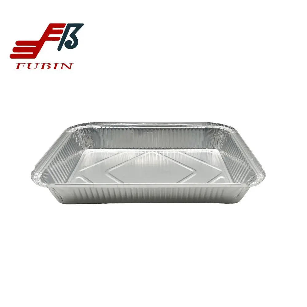 1800ml Large Aluminum Pan  Foil Trays for Cooking Roasting Baking Reusable Aluminium Steam Pans