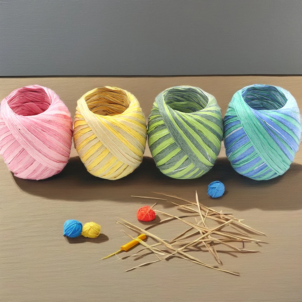 Wholesale DIY Handmade Raffia Hat Bag Material Accessories 20 M/Roll Paper String Rugby for Christmas Easter Graduation Ramadan