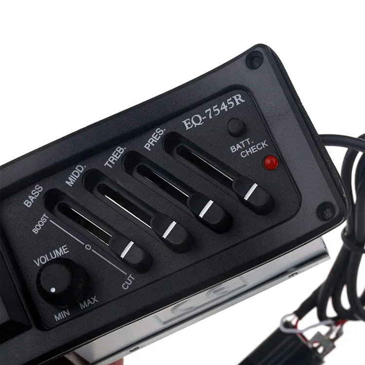EQ 7545R гитары предусилитель усилитель Пикап 4 полосным Акустическая гитара эквалайзера с 6 5 мм выход
