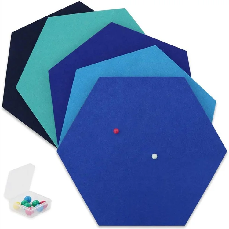 
Felt Tile Board Hexagon Push Pin Board for Wall Decor Self Adhesive Wall Bulletin Boards for Photos Memo Office 