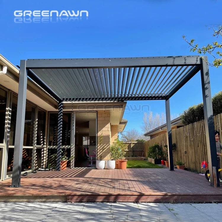 2025 New design awning motorised waterproof electronic aluminum pergola gazebo