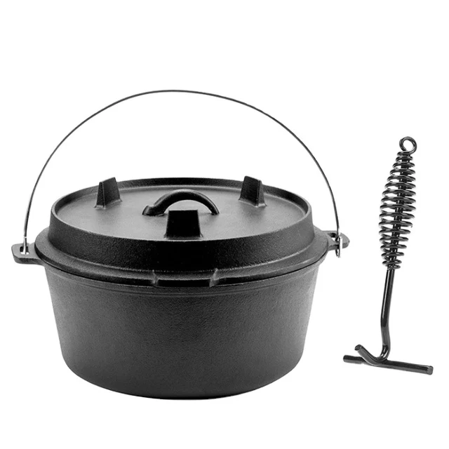 Pre-закаленный комбинированная плита 2 в 1 чугунные двойной открытый 5-Кварта голландская печь