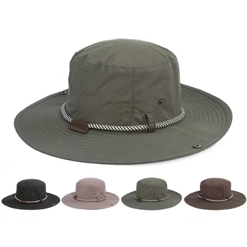 Men Women Sun Protection Wide Brim Bucket Hat Waterproof Breathable Packable Custom Boonie Hat for Fishing