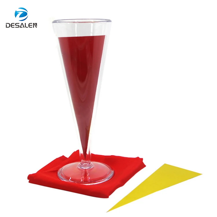Desalen Stage Magic Props Glass Color Change Magic Trick Chameleon Champagne