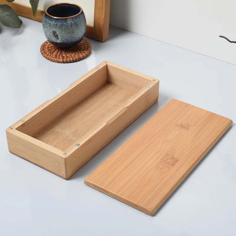 Bamboo Wood Square Magnetic Cigar Box Solid Walnut Lacquer for Jewelry Storage and Gift Presentation