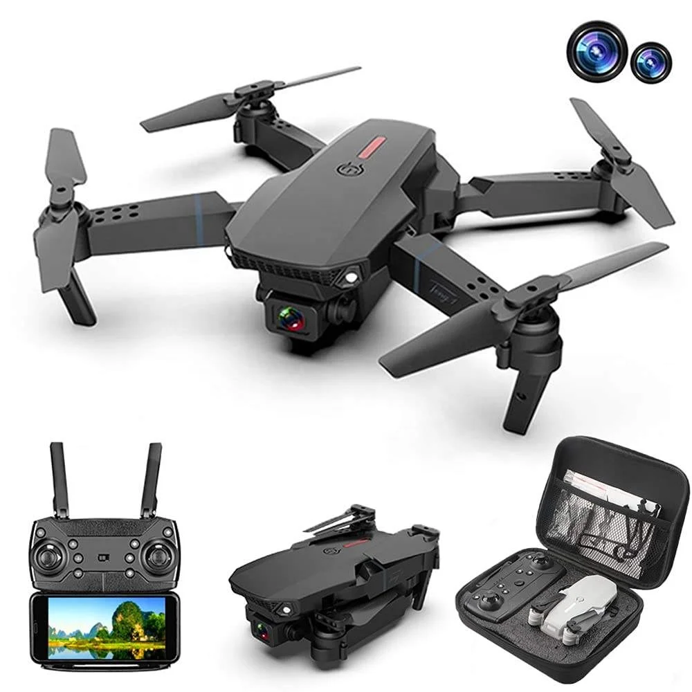 2023 E88 Pro Drone 4k Dual Camera Vr 3d Mode 15 Minutes Flying Battery Long Range Fpv Rc Foldable Mini Drone