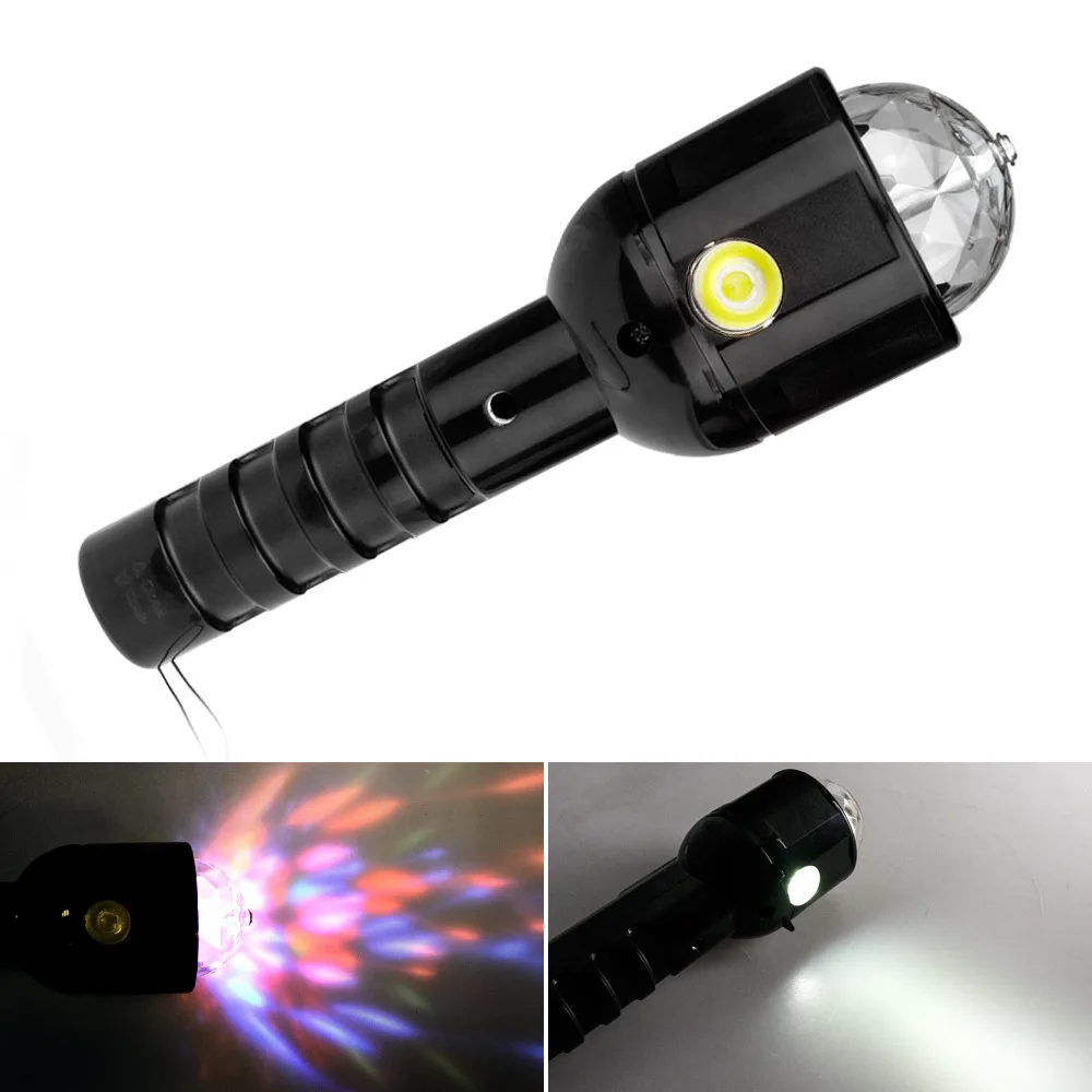 W510 Dj Bar Torch Laser Machines Disco Light Stage Lamps Colorful Crystal Dual Use Led Flashlight With 3w Rgb Stage Light