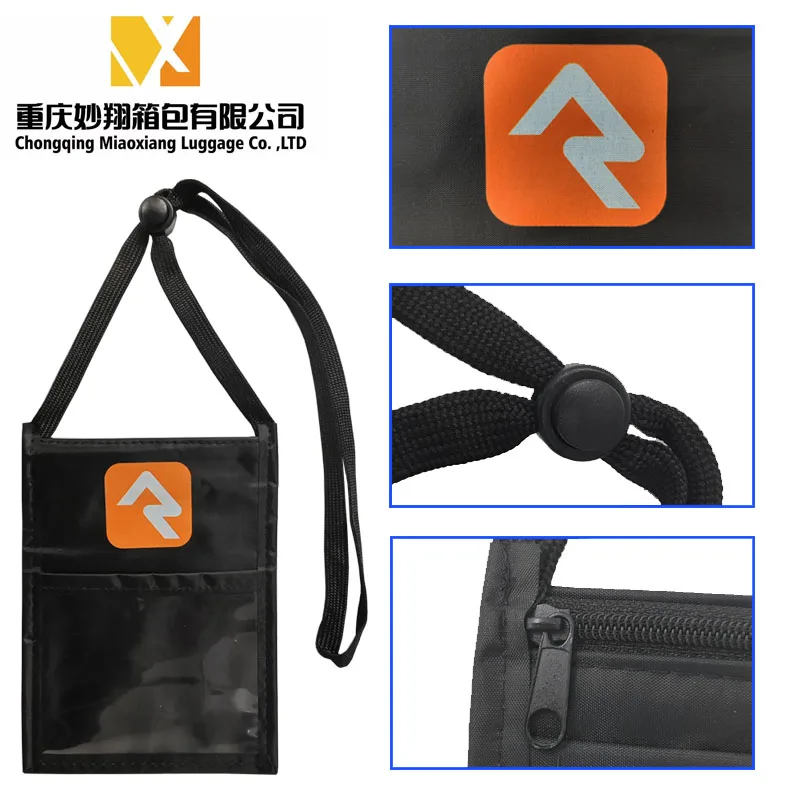 Factory wholesale passport certificate bag conference school ID card bag hanging neck vertical