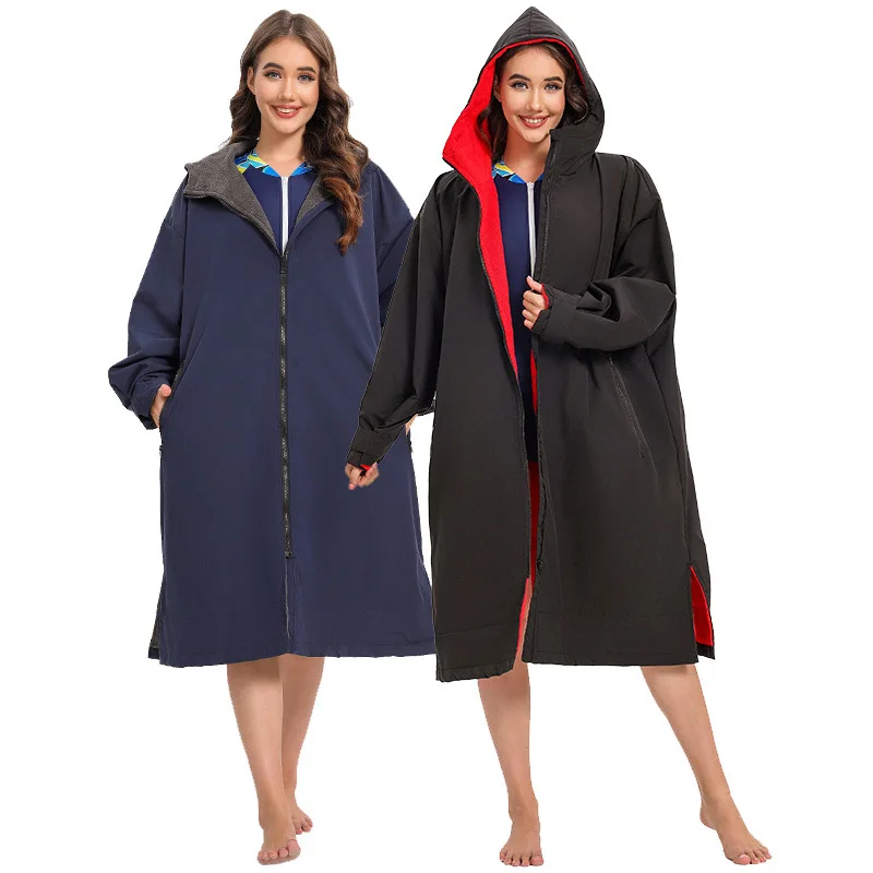 OEM Oversized Windproof Waterproof Swim Parka Hooded Surf Poncho Towel Changing Robe