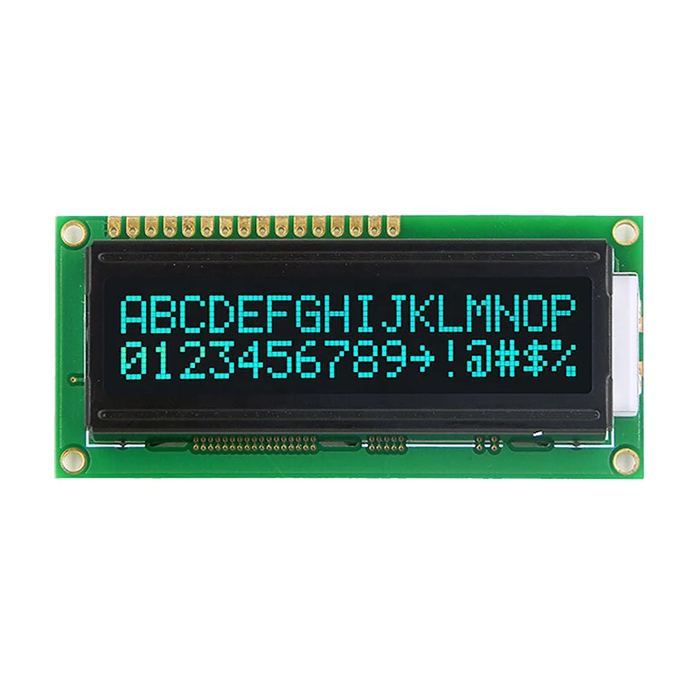 16 pin 16x2 monochrome lcd screen 1602 Character dot matrix oled display effect module