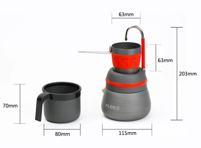 Kingpool Wholesale Portable Outdoor Camping Coffee Maker Metal Insulated Mocha Pot for Travel