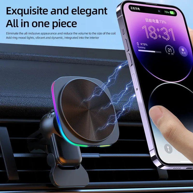 2024 Factory New  15w Fast Charging Magnetic Wireless Charger Car Phone Holder For Iphone