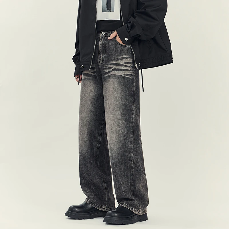 APO 2024 Autumn New Products in Stock Wholesale High Quality Washed Cat Beard Cowboy Street Trend Fashion Pants Men