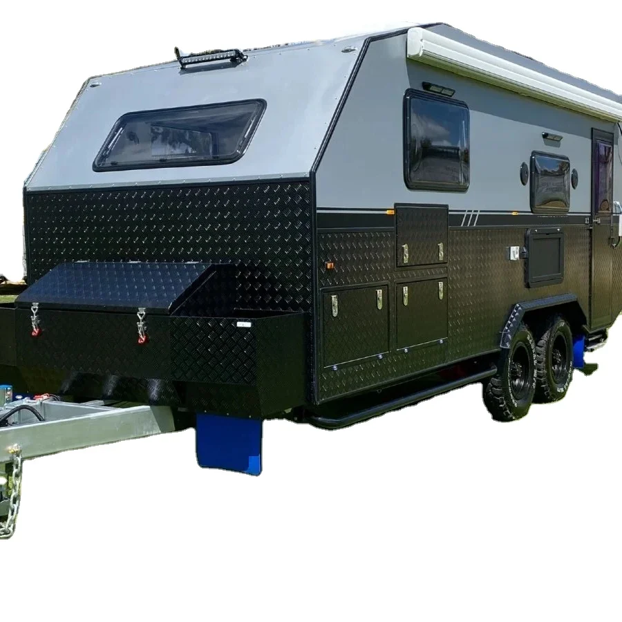 Custom built dual axle hard top off road caravan trailers rv