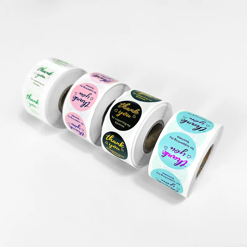 Custom Kraft Paper Heart-Shape Seal Labels for Packaging Permanent Adhesive Thank You Gift Sticker for Carton Use and Crafts