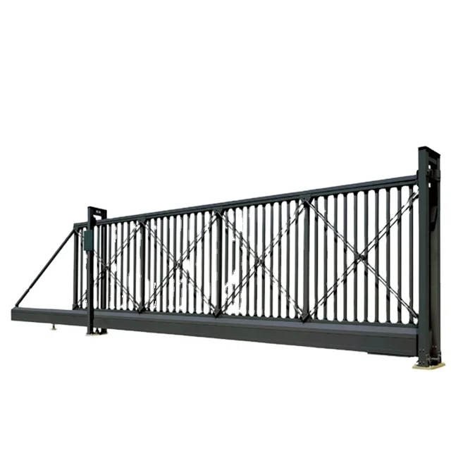 factory big ground area zone gate sliding steel door aluminum automatic electric operation standard garden fence yard customized