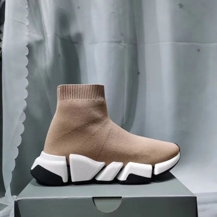 Wholesale designer men sock shoes fashion casual couples knitted breathable brand sneakers women