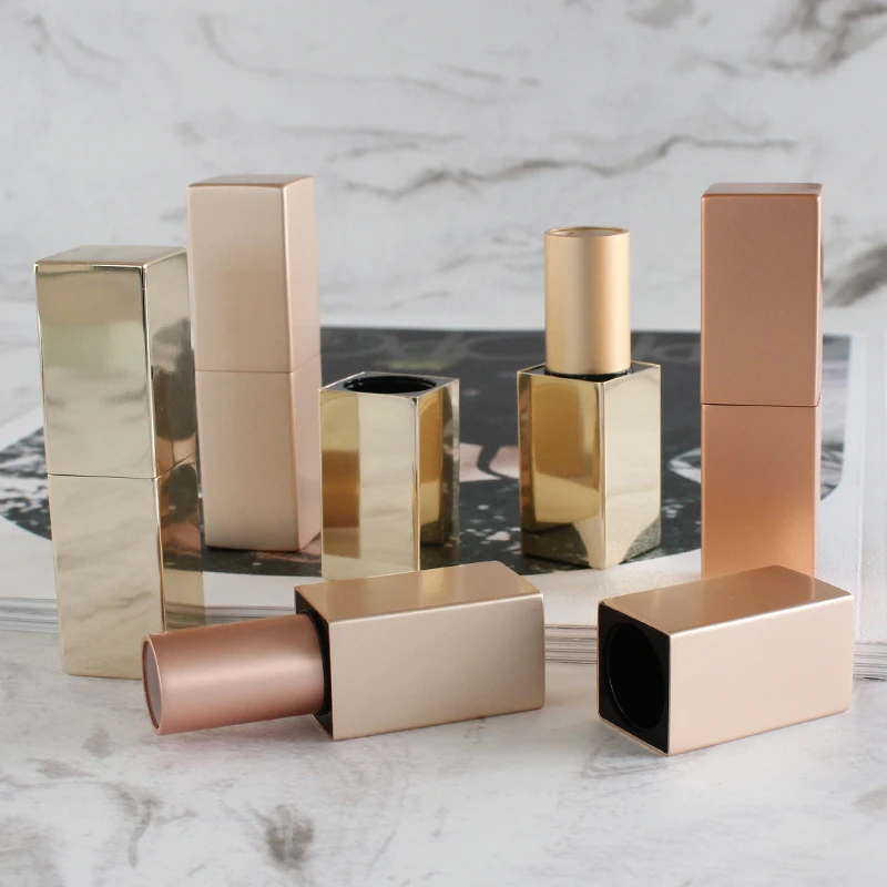 Квадратные алюминиевые упаковочные трубки, косметические Премиум-магнитные пустые трубки для губной помады на заказ