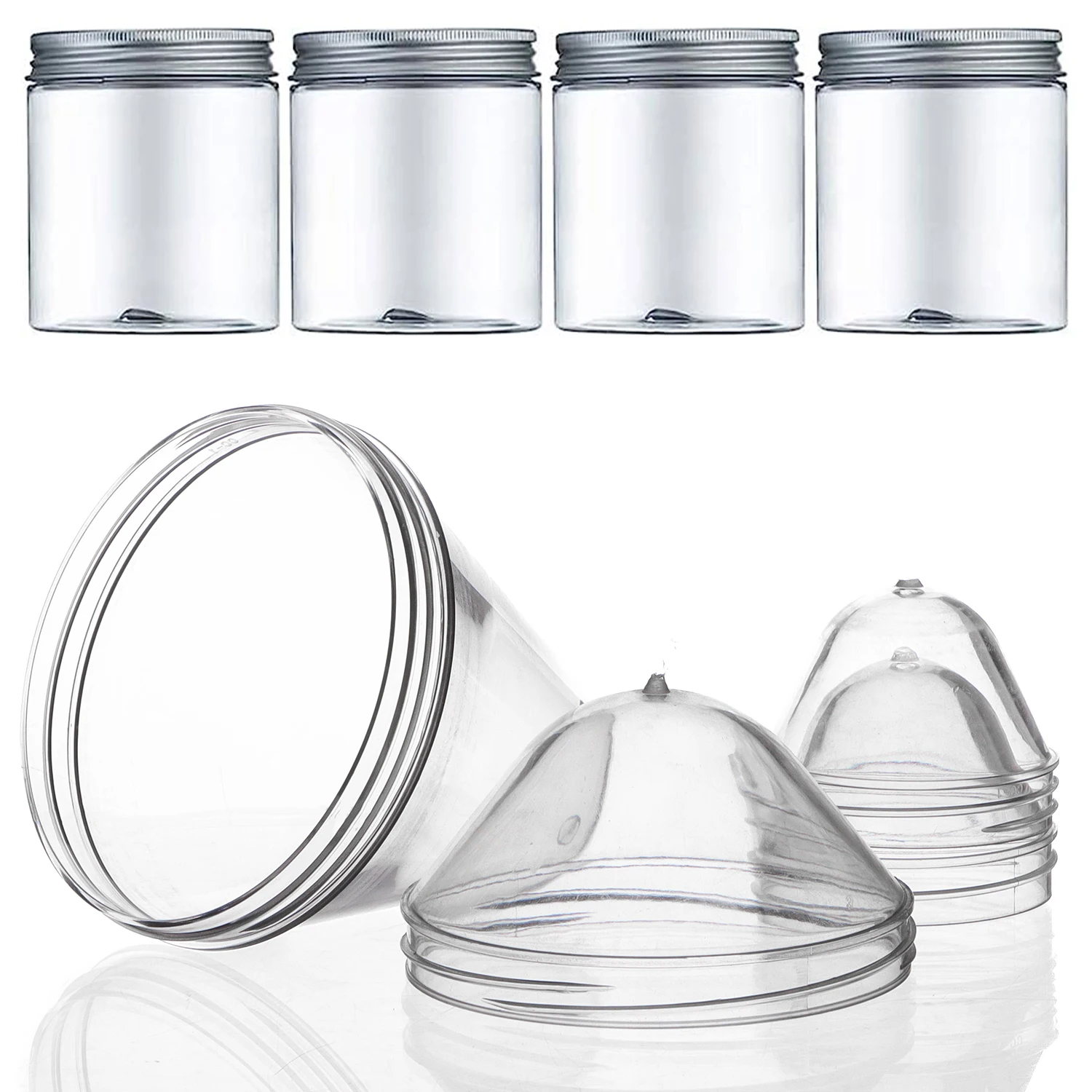 Wholesale Empty 53Mm 57Mm 60Mm Black White Wide Mouth Jar Pet Preform For Cookie Food Skincare Jar