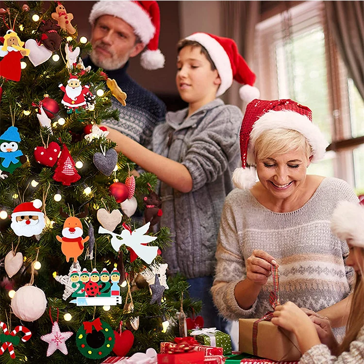 Reindeer Santa Claus Gingerbread Man Snowman felt Christmas tree Hanging Ornaments for Mini Xams Tree Decorations