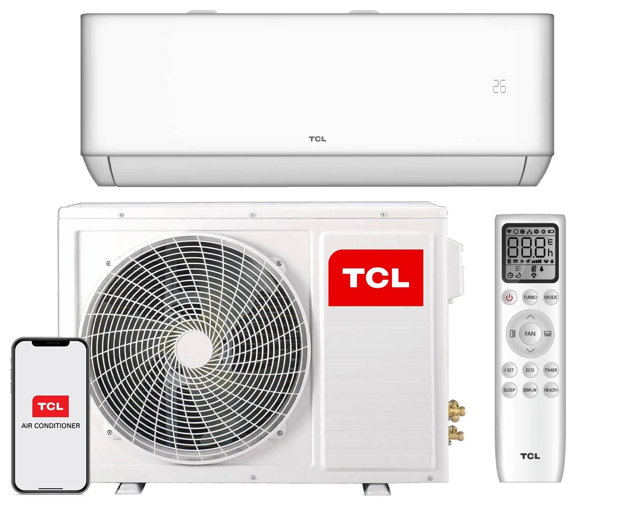 TCL 1.5hp 12000Btu инвертор холодный и горячий R410a Настенный кондиционер цена мини Сплит для дома oem foshan Заводская Доставка 7 дней